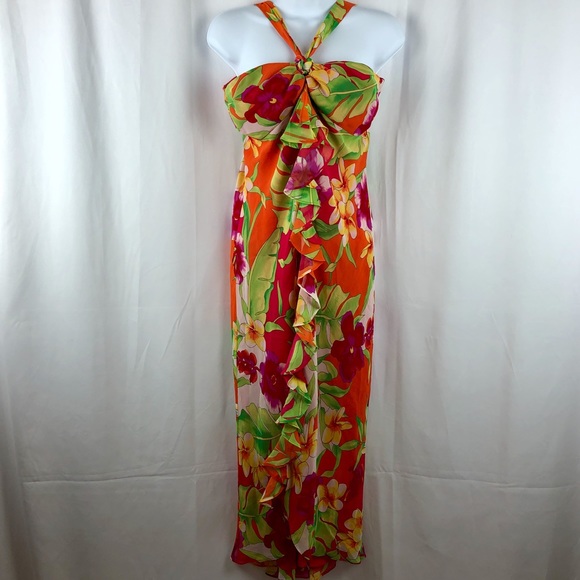 Ralph Lauren Dresses & Skirts - Ralph Lauren silk floral ruched maxi dress 12